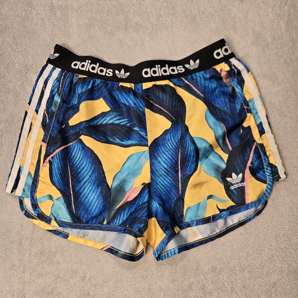 Adidas Palm Tree Tropical Shorts Gym Workout Women's Size Small